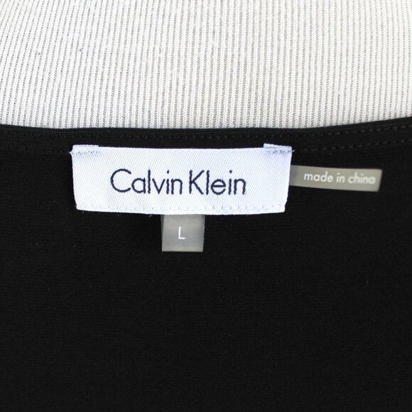 Calvin Klein Maxi Dress Womens Size L Solid Black Sleeveless Cowl Neck Knit - Picture 7 of 7